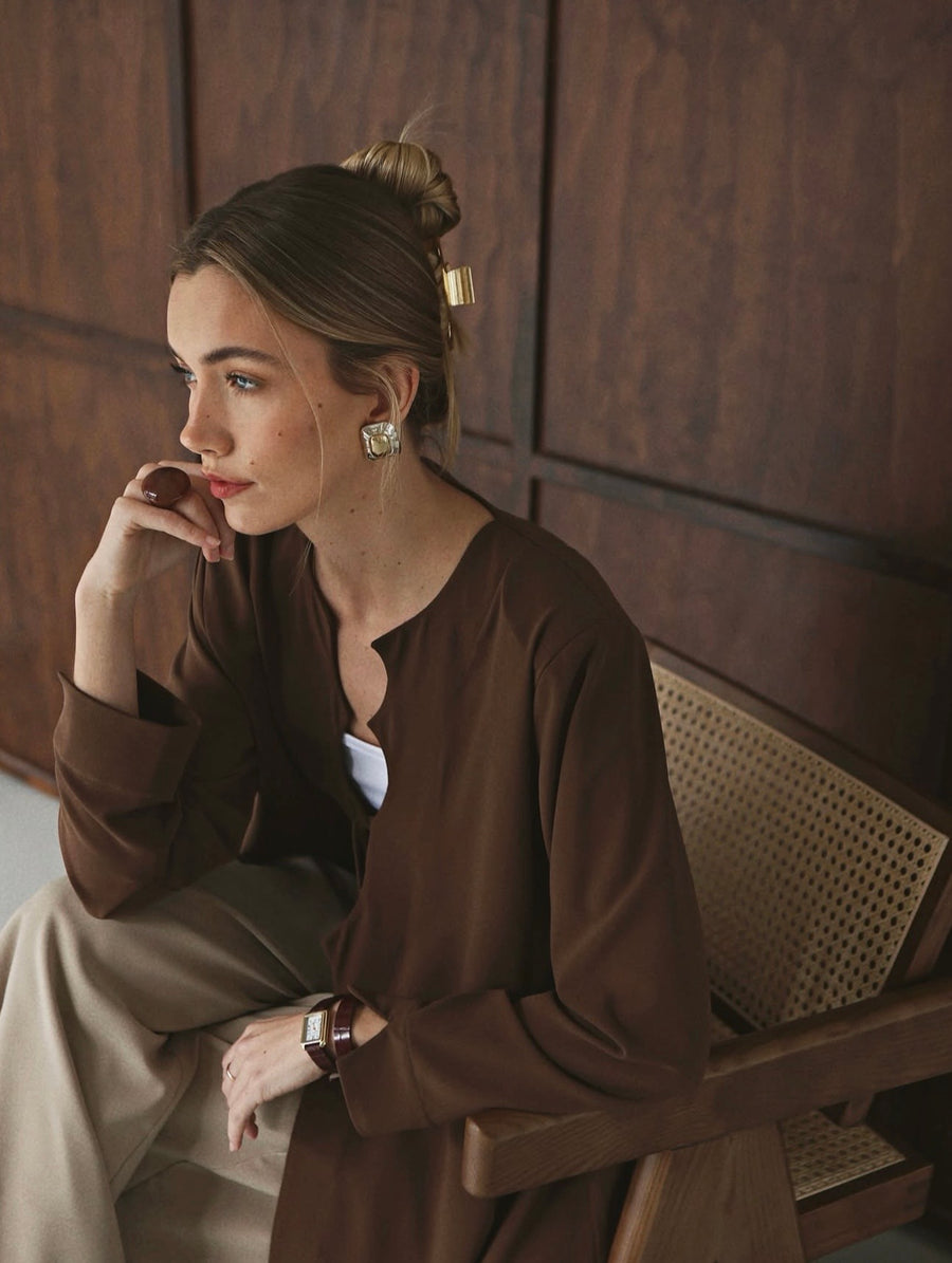 Milano Maxi Jacket Chocolate