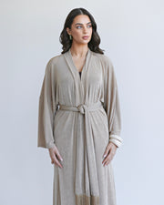 Nomad Fringe Robe Deep Beige