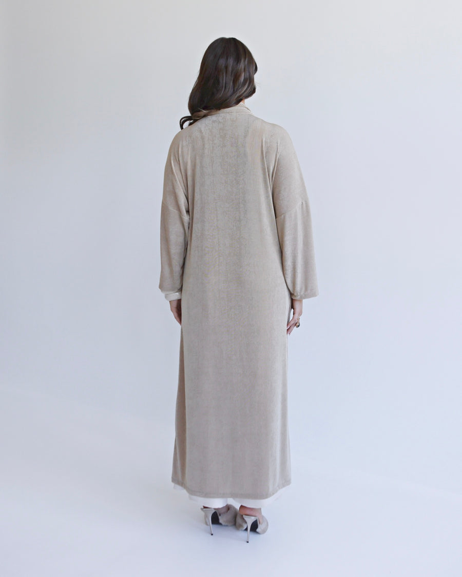 Nomad Fringe Robe Deep Beige