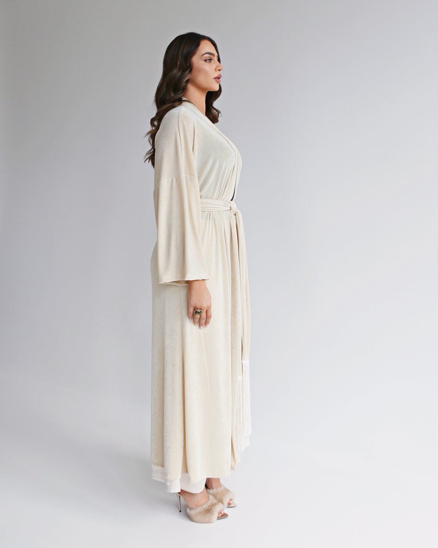 Nomad Fringe Robe Cream