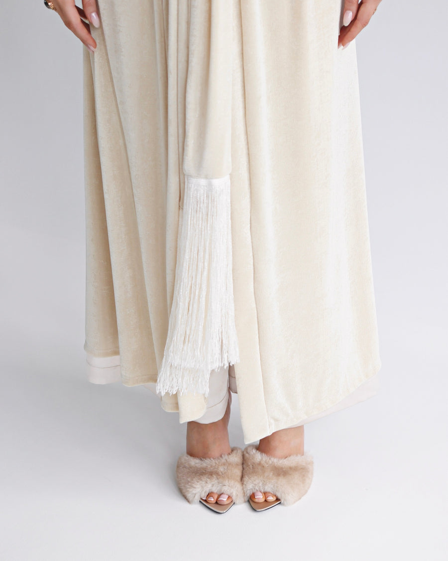 Nomad Fringe Robe Cream