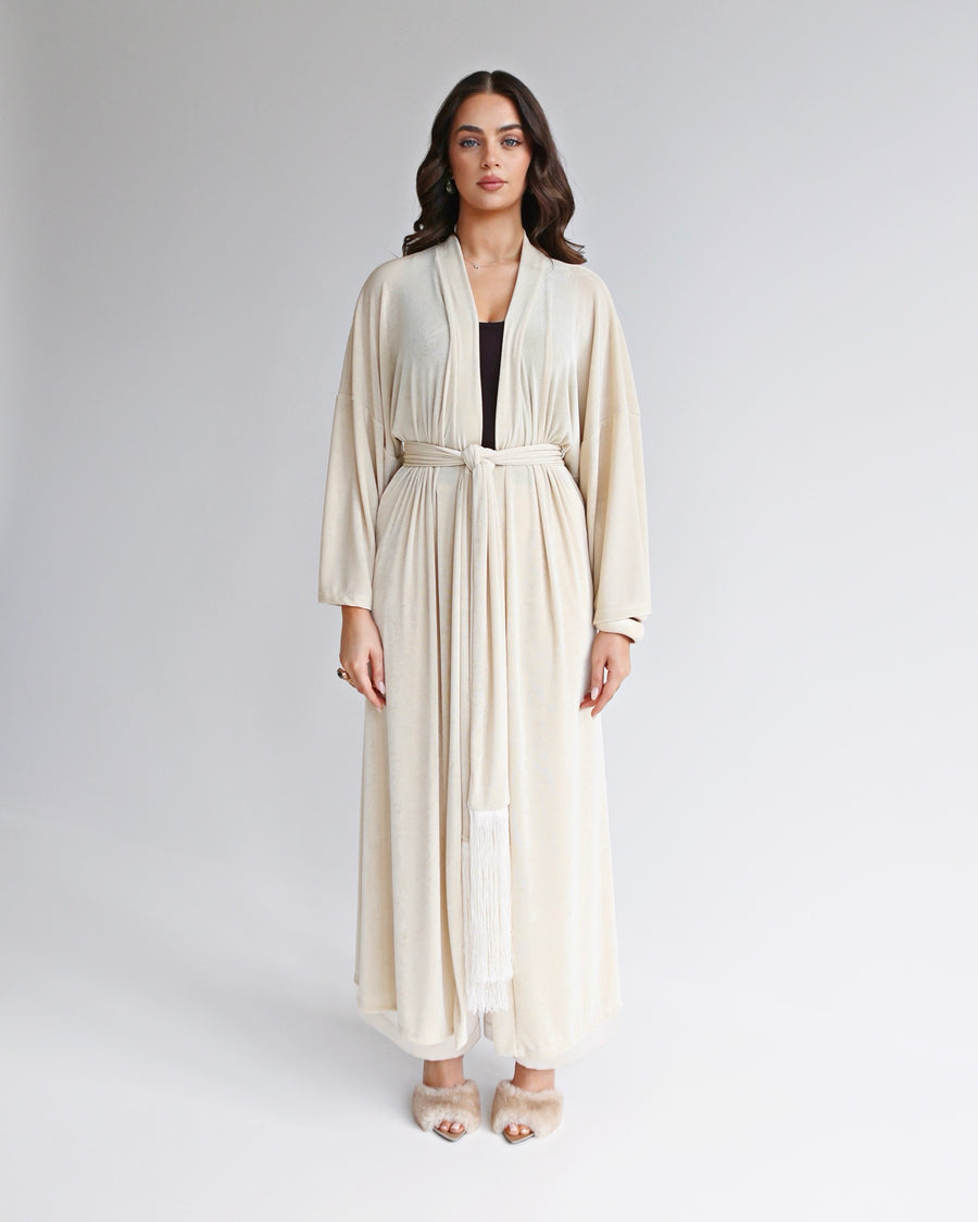 Nomad Fringe Robe Cream